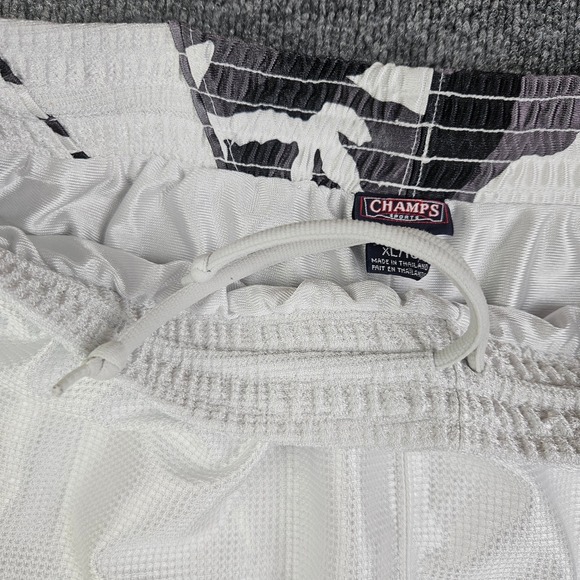 Champs Sports Dazzle Basketball Shorts Men XL White Camo Textured Vintage Shiny - Picture 8 of 9